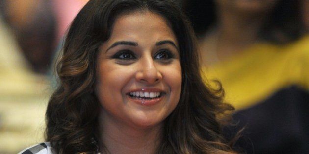 Indian Bollywood actress Vidya Balan attends a panel session on handlooms organized by FICCI Ladies Organization (FLO) in Hyderabad on September 3, 2015. AFP PHOTO/NOAH SEELAM (Photo credit should read NOAH SEELAM/AFP/Getty Images)