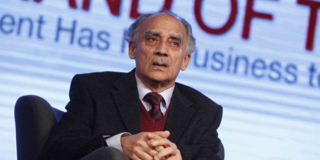 NEW DELHI, INDIA MARCH 07: Arun Shourie during the India Today Conclave 2014 in New Delhi.(Photo by Pankaj Nangia/India Today Group/Getty Images)