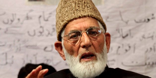 Pro-Pakistan separatist leader Syed Ali Shah Geelani addresses a press conference in Srinagar, India, Wednesday, April 28, 2010. Steps towards unity between the two groups of the separatist All Parties Hurriyat Conference received a setback Wednesday when Geelani said his party would carry forward its own protest program to highlight rights violations in Kashmir, according to news reports. (AP Photo/Mukhtar Khan)