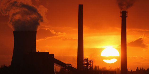 SCUNTHORPE, ENGLAND - OCTOBER 19: The sun sets behind the Tata Steel processing plant at Scunthorpe which may make 1200 workers redundant on October 19, 2015 in Scunthorpe, England. Up to one in three workers at the Lincolnshire steel mill could lose their jobs alongside workers at other plants in Scotland. Tata Steel UK is due to announce the Scunthorpe job losses this week. (Photo by Christopher Furlong/Getty Images)