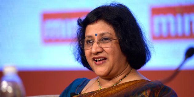 MUMBAI, INDIA JANUARY 30: Arundhati Bhattacharya, Chairman, State Bank of India during MINT annual Banking Conclave on Indian Banking: New Landscape, on January 30, 2014 in Mumbai, India. (Photo by Abhijit Bhatlekar/Mint via Getty Images)