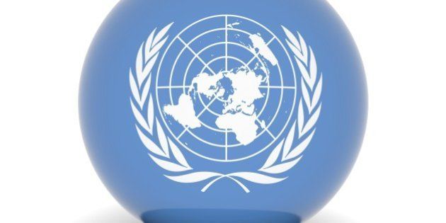 High resolution ball with flag of the United Nations