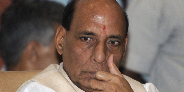 NEW DELHI, INDIA - SEPTEMBER 9: Union Home Minister Rajnath Singh during the inaugural session of a three-day workshop on Sub-Regional Drug Focal Point Meeting and DDR Expert Group Consultation, South Asia under Columbo Plan Drug Advisory Programme on September 9, 2015 in New Delhi, India. (Photo by Sonu Mehta/Hindustan Times via Getty Images)