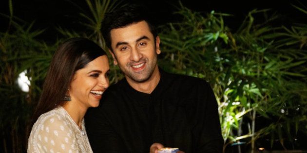 MUMBAI, INDIA - NOVEMBER 7: (Editors Note: This is an exclusive shoot of Hindustan Times) Bollywood actors Deepika Padukone and Ranbir Kapoor during an exclusive interview for Diwali festival with HT Cafe-Hindustan Times at Cafe Terra, Bandra, on November 7, 2015 in Mumbai, India. During the interview, Ranbir said, 'I donât think stardom has changed the way we celebrate Diwali. We still celebrate it with our family, continue working and doing good work. It's the same except that, maybe, we have to record Diwali wishes for news channels now (laughs).' (Photo by Vidya Subramanian/Hindustan Times via Getty Images)