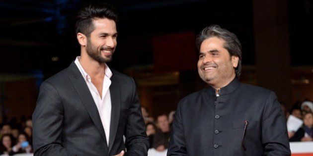 Indian actor Shahid Kapoor (L) poses on the red carpet with Indian director Vishal Bhardwaj before the screening of the movie 'Haider', directed by Bhardwaj and starring Kapoor, during the Rome Film Festival in Rome on October 24, 2014. AFP PHOTO/ TIZIANA FABI (Photo credit should read TIZIANA FABI/AFP/Getty Images)
