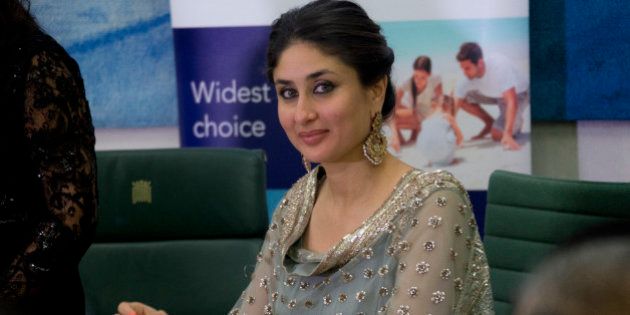 Indian actress Kareena Kapoor Khan smiles during a press conference at the launch of the Asian Sunday London edition, at Portcullis House in west London, Tuesday, Oct. 29, 2013. (Photo by Joel Ryan/Invision/AP)