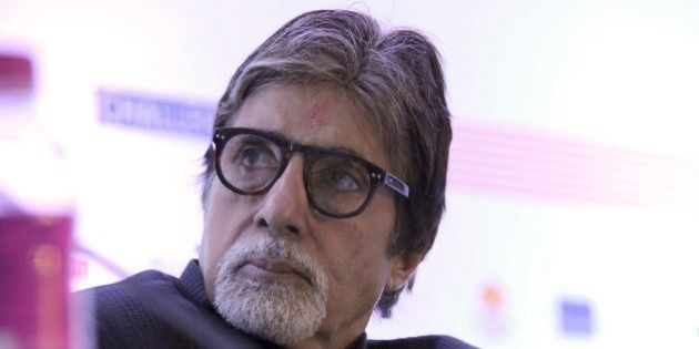 GURGAON, INDIA - NOVEMBER 20: Bollywood actor Amitabh Bachchan during the launch of the TB free Haryana campaign at Medanta Hospital on November 20, 2015 in Gurgaon, India. The government will collaborate with Medanta-The Medicity for the âTB free Haryanaâ campaign, which will be supported by the United States Agency for International Development (USAID). Bollywood actor Amitabh Bachchan will be the brand ambassador of the campaign. (Photo by Abhinav Saha/Hindustan Times via Getty Images)