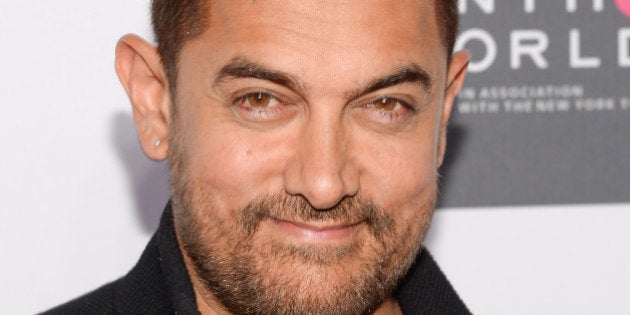 Indian actor Aamir Khan attends the Sixth Annual Women in the World Summit opening night at David H. Koch Theater, Lincoln Center on Wednesday, April 22, 2015, in New York. (Photo by Evan Agostini/Invision/AP)