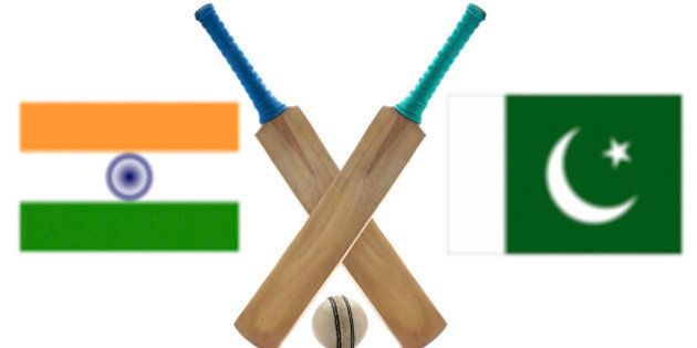 India vs Pakistan Cricket Match concept with their countries flag