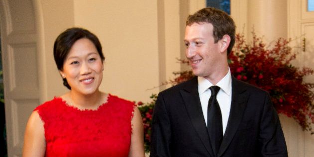 Facebook Chairman and Chief Executive Officer Mark Zuckerberg and his wife Priscilla Chan, arrive for a State Dinner in honor of Chinese President Xi Jinping, in the East Room of the White House in Washington, Friday, Sept. 25, 2015. (AP Photo/Manuel Balce Ceneta)