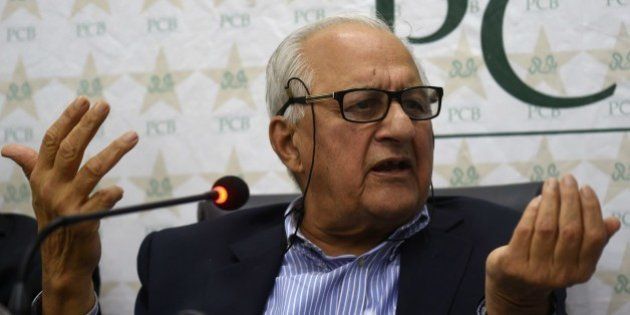 Pakistan Cricket Board (PCB) chairman Shaharyar Khan speaks during a press conference in Lahore on October 21, 2015. Pakistan's blind cricketers pulled out of next year's Asia Cup in India, citing security concerns following a protest against the Pakistan Cricket Board (PCB) in Mumbai. AFP PHOTO/ARIF ALI (Photo credit should read Arif Ali/AFP/Getty Images)