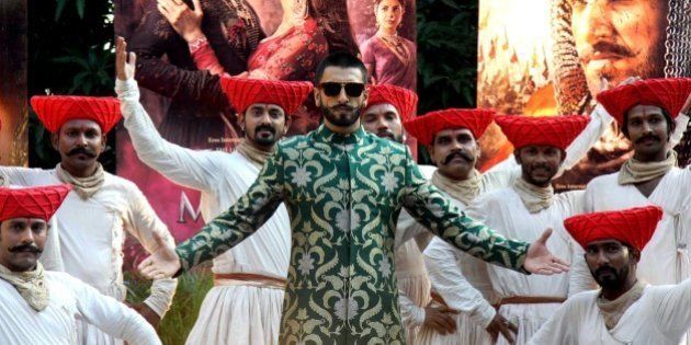 Bollywood actors Ranveer Singh attends a promotional event for the upcoming Hindi film 'Bajirao Mastani' in Mumbai on December 7, 2015. AFP PHOTO / AFP / STR (Photo credit should read STR/AFP/Getty Images)