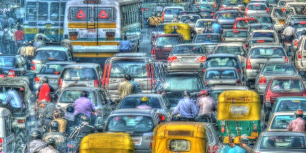 The metropolis of Delhi was not planned for this volume of traffic. Clogged roads with buses, cars, autorickshaws, bullock carts, cycles, bikes etc are a regular feature.