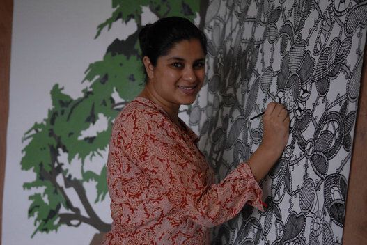Hema Upadhyay, Artist at her Studio in Mumbai, Maharashtra, India ( for IT Woman Magazine )