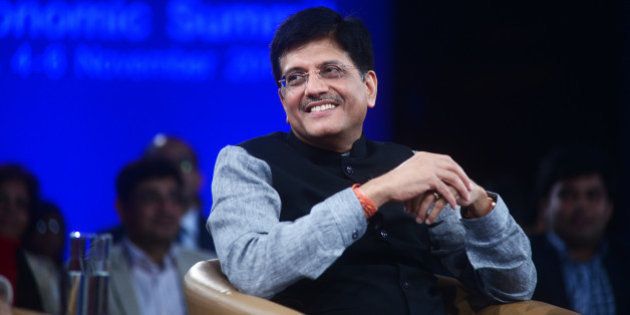 NEW DELHI, INDIA - NOVEMBER 6: Piyush Goyal, minister of state for power, coal, new and renewable energy, at the World Economic Forum, on November 6, 2014 in New Delhi, India. (Photo by Ramesh Pathania/MINT)