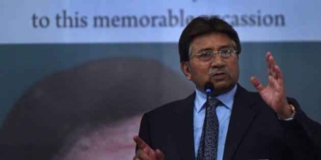 Former Pakistani president and military ruler, Pervez Musharraf addresses a youth parliament in Karachi on December 4, 2014. Musharraf gave a historical account of militancy in the country during his address. AFP PHOTO/ Asif HASSAN (Photo credit should read ASIF HASSAN/AFP/Getty Images)