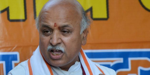 NEW DELHI,INDIA MARCH 21: VHP Leader Praveen Togadia during a Press Conference in New Delhi.(Photo by K.Asif/India Today Group/Getty Images)