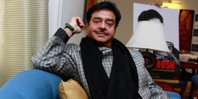 NEW DELHI, INDIA - JANUARY 6: (Editorâs Note: This is an exclusive shoot of Hindustan Times) Bollywood actor-turned-politician Shatrughan Sinha during an exclusive interview with HTCity-Hindustan Times at Hotel The Claridges on January 6, 2016 in New Delhi, India. Shatrughan Sinha was in the Capital on Wednesday to release his biography - Anything But Khamosh, written by Bharathi S. Pradhan. In the book, Sinha, a BJP MP, has given a detailed account of his strenuous relationship with Amitabh Bachchan, his 'lady friends' and even hit out at his party members for not choosing him to lead the party in the recently-concluded Bihar elections. (Photo by Waseem Gashroo/Hindustan Times via Getty Images)