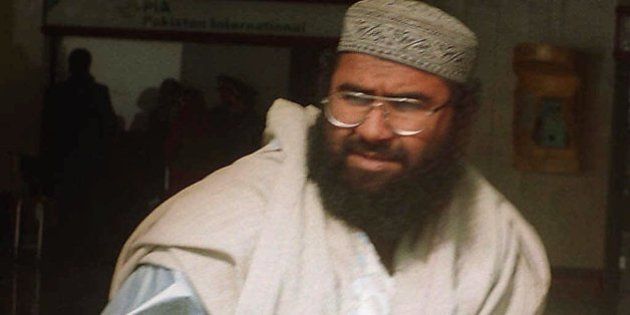 Maulana Masood Azhar, a Pakistani religious leader of a Islamic militant group fighting against Indian forces in the ongoing conflict along the Indian-held Kashmir border, arrives at Karachi airport on Saturday, Jan. 22, 2000. Azhar and two other Islamic separatists were released by Indian authorities on Dec 31, 1999 after hijackers demanded their released in exchange for 150 passengers of an Indian Airlines plane. (AP Photo/Athar Hussain)