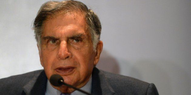 Ratan Tata, Chairman of India's Tata Trust, speaks during a news conference in Mumbai on September 10, 2015. Bollywood actor Amitabh Bachchan and Tata announced their association with TB-Free India campaign. AFP PHOTO/ PUNIT PARANJPE (Photo credit should read PUNIT PARANJPE/AFP/Getty Images)
