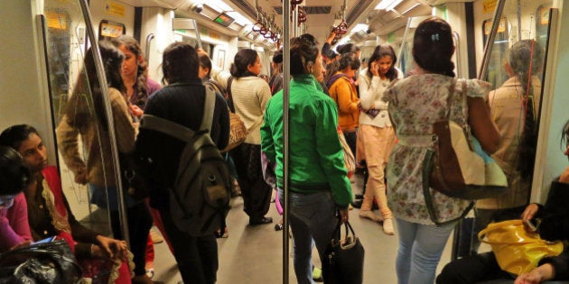 Indian women travel inside a