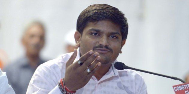 NEW DELHI,INDIA SEPTEMBER 30: Press conference by Hardik Patel in New Delhi.(Photo by Yasbant Negi/India Today Group/Getty Images)