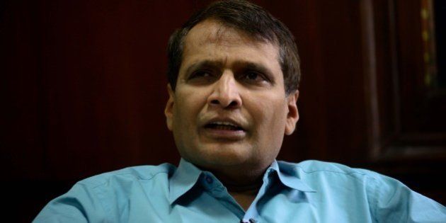 NEW DELHI, INDIA - APRIL 17: (Editor's Note: This is an exclusive shoot of Mint) Railway Minister Suresh Prabhakar Prabhu during an exclusive interview, on April 17, 2015 in New Delhi, India. (Photo by Pradeep Gaur/Mint via Getty Images)