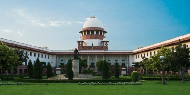 'Facade of a government building, Supreme Court, New Delhi, India'