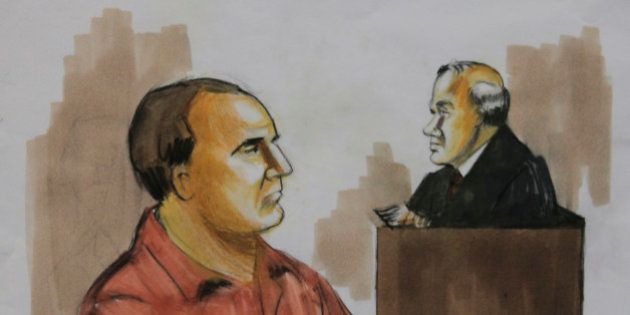FILE - In this Wednesday, Dec. 9, 2009 courtroom drawing, David Coleman Headley, left, pleads not guilty before U.S. District Judge Harry Leinenweber, in Chicago to charges that accuse him of conspiring in the deadly 2008 terrorist attacks in the Indian city of Mumbai and of planning to launch an armed assault on a Danish newspaper. Headley, who pleaded guilty in U.S. federal court to laying the groundwork for the attack, told Indian interrogators in June that officers from Pakistan's Inter-Services Intelligence agency were deeply intertwined with Lashkar-e-Taiba. (AP Photo/Verna Sadock, File)