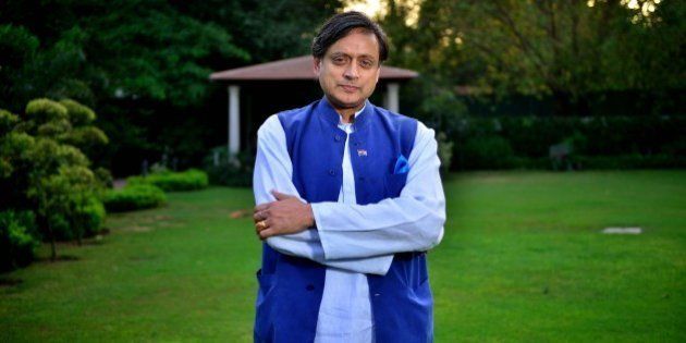 NEW DELHI, INDIA - APRIL 21: (Editor's Note: This is an exclusive shoot of Mint) Congress MP Shashi Tharoor during an exclusive interview, on April 21, 2015 in New Delhi, India. (Photo by Pradeep Gar/Mint via Getty Images)