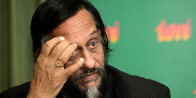 U.N.âs Intergovernmental Panel on Climate Change (IPCC) head Rajendra Pachauri looks on at a press conference in New Delhi, India, Thursday, Jan. 21, 2010. Five glaring errors were discovered in one paragraph of the world's most authoritative report on global warming, forcing the Nobel Prize-winning panel of climate scientists at the IPCC who wrote it to apologize and promise to be more careful. (AP Photo/Gurinder Osan)