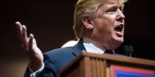 LAS VEGAS, NV - FEBRUARY 22: Republican presidential candidate Donald Trump speaks during a campaign rally at South Point Arena in Las Vegas, NV on Monday Feb. 22, 2016. (Photo by Jabin Botsford/The Washington Post via Getty Images)