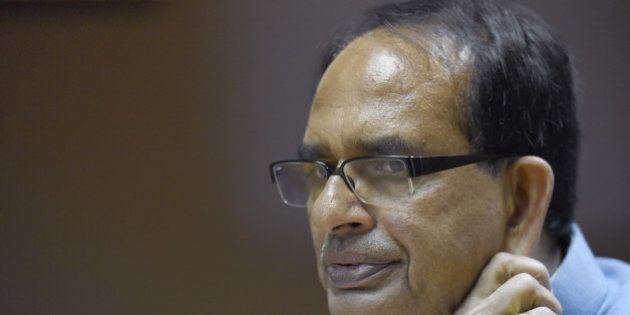 NEW DELHI, INDIA - NOVEMBER 6: (Editors Note: This is an exclusive shoot of Hindustan Times) Madhya Pradesh Chief Minister Shivraj Singh Chouhan during an interview at HT House on November 6, 2015 in New Delhi, India. (Photo by Saumya Khandelwal/Hindustan Times via Getty Images)