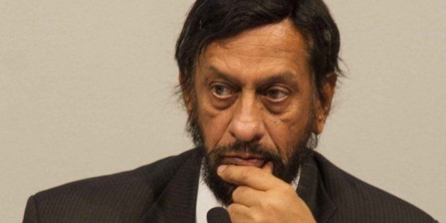 COPENHAGEN, DENMARK - NOVEMBER 2: Rajendra K. Pachauri, chair of the IPCC, attends the press conference about the fifth assessment report during the Intergovernmental Panel on Climate Change (IPCC) at the Tivoli Hotel & Congress Center in Copenhagen, Denmark on November 2, 2014. (Photo by Freya Ingrid Morales/Anadolu Agency/Getty Images)