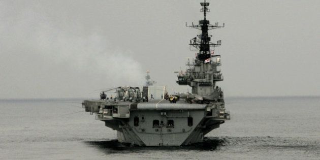 Indian navy aircraft carrier INS Viraat sails during the India-US joint naval exercise in the Arabian Sea, India, Thursday, Sept. 29, 2005. Nearly 12,500 Navy personnel from India and the United States have begun joint exercises this week focusing on anti-terrorism operations, search and rescue missions. (AP Photo/Manish Swarup)