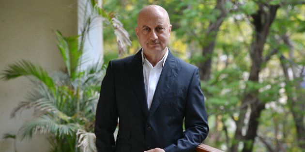 MUMBAI, INDIA MARCH 03: Indian Bollywood actor Anupam Kher poses for the photo shoot in Mumbai.(Photo by Milind Shelte/India Today Group/Getty Images)