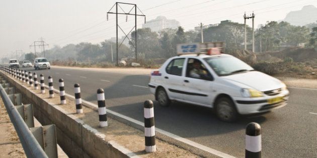 Cars on the road, Gurgaon, Haryana, India
