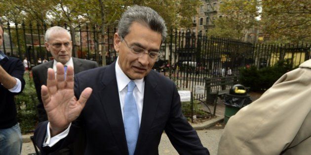 Former head of global consulting firm McKinsey & Co. and former director at Goldman Sachs Group, Rajat Gupta arrives at federal court in New York, October 24, 2012 to be sentenced for passing secrets he learned, while serving on the board of directors of Goldman Sachs. AFP PHOTO / TIMOTHY A. CLARY (Photo credit should read TIMOTHY A. CLARY/AFP/Getty Images)