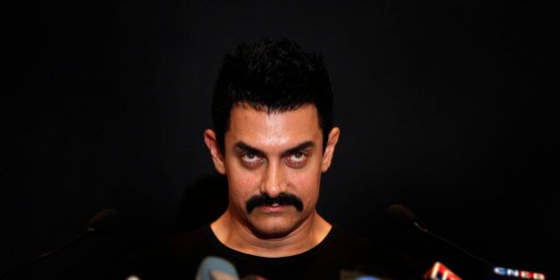 Bollywood actor Aamir Khan attends a press conference to promote
