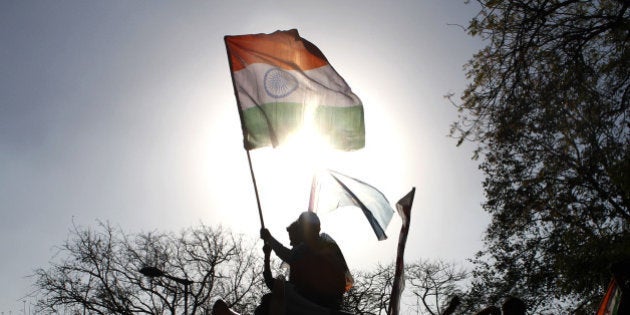 NEW DELHI, INDIA - MARCH 15: Supporters of Left Organizations and Student Unions holding posters and shouting slogans demanding release of Umar Khalid and Anirban Bhattacharya, during a march from Mandi House to Parliament on March 15, 2016 in New Delhi, India. The JNU or Jawaharlal Nehru University has sent notice to 21 students including Kanhaiya Kumar over a controversial February 9 event in support of Parliament attack convict Afzal Guru, in which anti-India slogans were raised. Kanhaiya Kumar, charged with sedition for his alleged role in the event, was released from jail earlier this month after three weeks in jail. Two others, Umar Khalid and Anirban Bhattacharya, are still in jail. (Photo by Dharna Bhola/Hindustan Times via Getty Images)