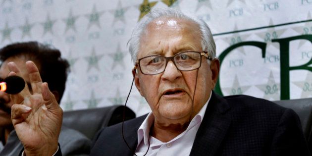 Pakistan Cricket Board Chairman Shahryar Khan, speaks during a press conference in Lahore, Pakistan , Wednesday, March 9, 2016. The PCB welcomed the shift of venue but said it was expecting more assurances before letting its team depart for the tournament. (AP Photo/K.M. Chuadary)