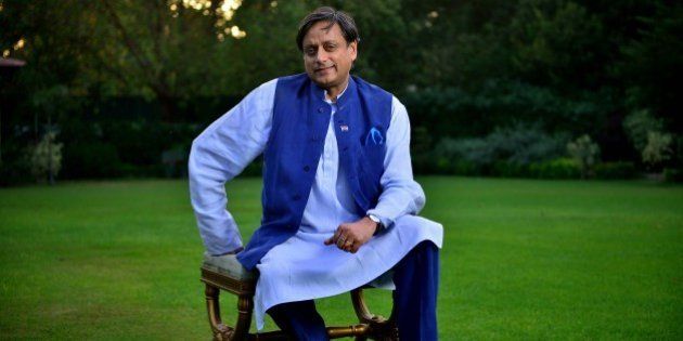 NEW DELHI, INDIA - APRIL 21: (Editor's Note: This is an exclusive shoot of Mint) Congress MP Shashi Tharoor during an exclusive interview, on April 21, 2015 in New Delhi, India. (Photo by Pradeep Gaur/Mint via Getty Images)