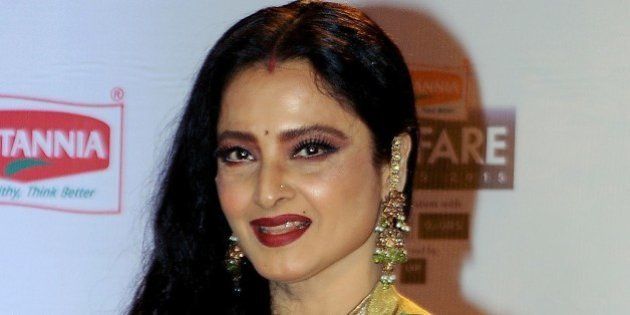 Indian Bollywood actor Rekha attends the '61st Filmfare Awards 2016' ceremony in Mumbai on January 15, 2016. AFP PHOTO / AFP / STR (Photo credit should read STR/AFP/Getty Images)