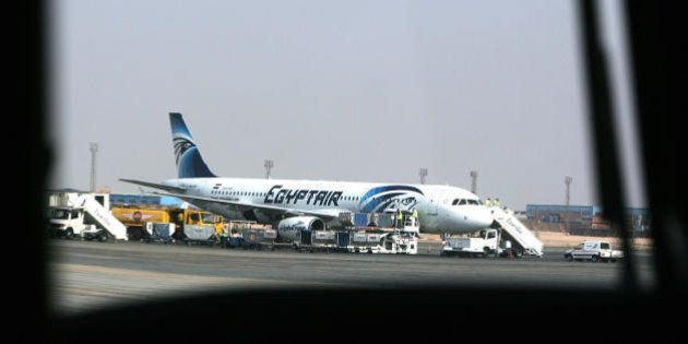 A picture taken in Cairo on August 19 2008 shows an Egypt Air plane supporting a new logo parked on the tarmac at the Cairo International Airport.. AFP PHOTO/KHALED DESOUKI (Photo credit should read KHALED DESOUKI/AFP/Getty Images)