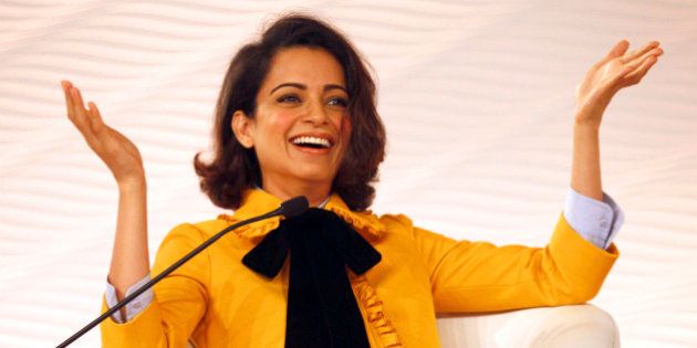 NEW DELHI, INDIA - DECEMBER 4: (Editor's Note: This is an exclusive shoot of Hindustan Times) Bollywood actor Kangana Ranaut during a session on the day 1 of Hindustan Times Leadership Summit on December 4, 2015 in New Delhi, India. (Photo by Ajay Aggarwal/Hindustan Times via Getty Images)