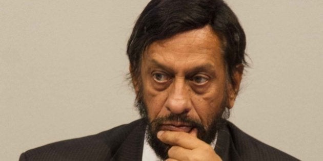 COPENHAGEN, DENMARK - NOVEMBER 2: Rajendra K. Pachauri, chair of the IPCC, attends the press conference about the fifth assessment report during the Intergovernmental Panel on Climate Change (IPCC) at the Tivoli Hotel & Congress Center in Copenhagen, Denmark on November 2, 2014. (Photo by Freya Ingrid Morales/Anadolu Agency/Getty Images)