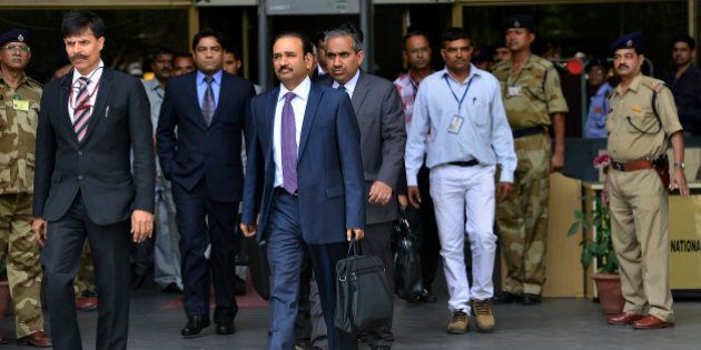 NEW DELHI, INDIA MARCH 28: Members of the Pakistan's Joint Investigation Team formed to probe into the Pathankot airbase attack, arrive at the National Investigation Agency (NIA) headquarters in New Delhi.(Photo by India Today Group/Getty Images/India Today Group/Getty Images)