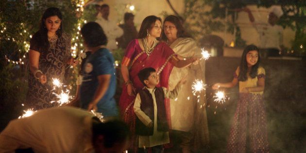 MUMBAI, INDIA NOVEMBER 03: Rani Mukherjee celebrates diwali with Aditya Chopra at the Yashraj bungalow in Mumbai.(Photo by Milind Shelte/India Today Group/Getty Images)