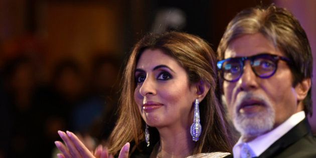 MUMBAI, INDIA - MARCH 20: (EDITORâS NOTE: This is an exclusive shoot of Hindustan Times) Bollywood actor Amitabh Bachchan with daughter Shweta Bachchan Nanda during Hindustan Times Most Stylish Awards 2016 at Taj Lands End, Bandra on March 20, 2016 in Mumbai, India. (Photo by Satish Bate/Hindustan Times via Getty Images)