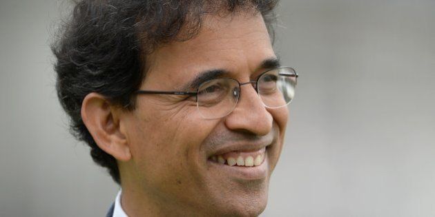 LONDON, ENGLAND - JULY 20: Star Sport commentator Harsha Bhogle during day four of 2nd Investec Test match between England and India at Lord's Cricket Ground on July 20, 2014 in London, United Kingdom. (Photo by Gareth Copley/Getty Images)
